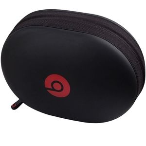 Matte Zipper Headphones Carrying Case for Beats, Black with red logo